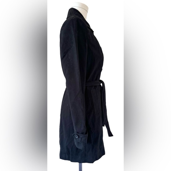 NWOT Old Navy Classic Black Trench Coat in Cotton - double breasted - Picture 4 of 10